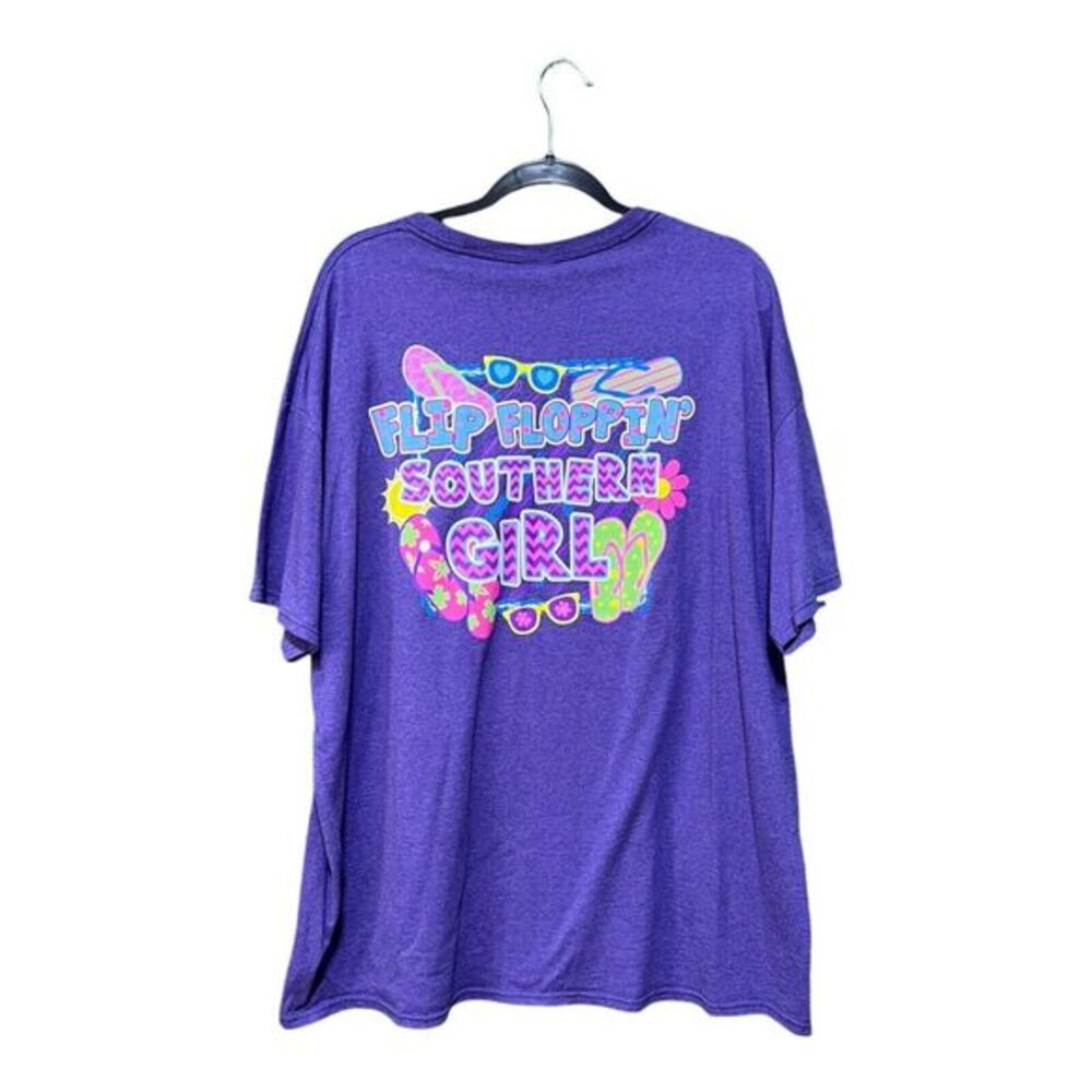 Flip Floppin Southern Girl Women's T-Shirt Fruit Of The Loom‎ Tee Purple 2XL